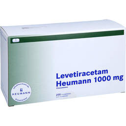 Abbildung: Levetiracetam Heumann 1.000 mg Filmtabletten 200 St, Filmtabletten PZN 16138663