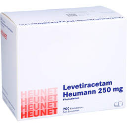 Abbildung: Levetiracetam Heumann 250 mg Filmtabletten Net 200 St, Filmtabletten PZN 16139094
