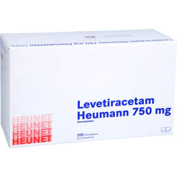 Abbildung: Levetiracetam Heumann 750 mg Filmtabletten Net 200 St, Filmtabletten PZN 16139154