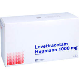 Abbildung: Levetiracetam Heumann 1000 mg Filmtabletten Net 200 St, Filmtabletten PZN 16139208
