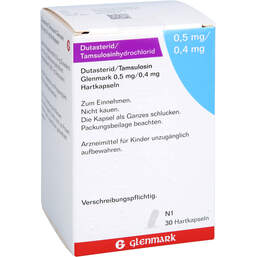 Abbildung: Dutasterid / Tamsulosin Glenmark 0,5mg / 0,4mg Hartk. 30 St, Hartkapseln PZN 16139881