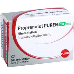 Abbildung: Propranolol Puren 10 mg Filmtabletten 50 St, Filmtabletten PZN 16146504