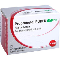 Abbildung: Propranolol Puren 10 mg Filmtabletten 100 St, Filmtabletten PZN 16146510