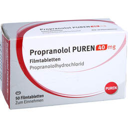 Abbildung: Propranolol Puren 40 mg Filmtabletten 50 St, Filmtabletten PZN 16146527