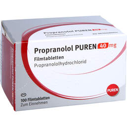 Abbildung: Propranolol Puren 40 mg Filmtabletten 100 St, Filmtabletten PZN 16146533