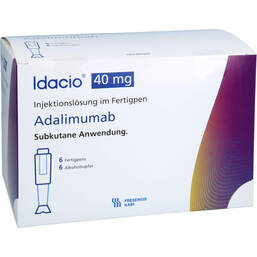 Abbildung: Idacio 40 mg / 0,8 ml Injektion -Lösung im Fertipen 6 St, Injektionslösung PZN 16150859
