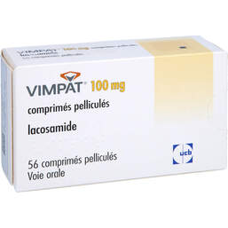 Abbildung: Vimpat 100 mg Filmtabletten 56 St, Filmtabletten PZN 16151600