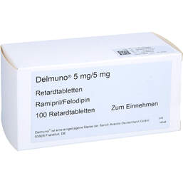 Abbildung: Delmuno 5 / 5 mg Retardtabletten 100 St, Retard-Tabletten PZN 16156939