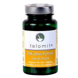 Abbildung: Telomit D3K2plus-Formel Kapseln Kapseln, 80 St PZN 16161768
