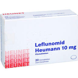 Abbildung: Leflunomid Heumann 10 mg Filmtabletten Heunet 30 St, Filmtabletten PZN 16196637