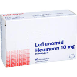 Abbildung: Leflunomid Heumann 10 mg Filmtabletten Heunet 60 St, Filmtabletten PZN 16196666