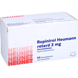 Abbildung: Ropinirol Heumann retard 2 mg Retardtabletten Heunet 84 St, Retard-Tabletten PZN 16198458