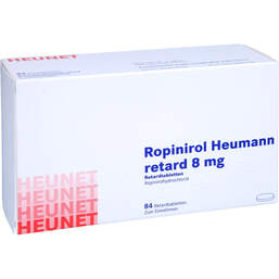 Abbildung: Ropinirol Heumann retard 8 mg Retardtabletten Heunet 84 St, Retard-Tabletten PZN 16198547
