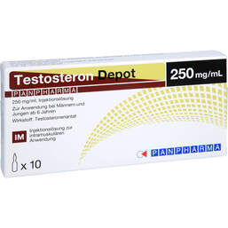 Abbildung: Testosteron Depot Panpharma 250 mg / ml Injektionslösung Ampulle 10X1 ml, Injektionslösung PZN 16200391