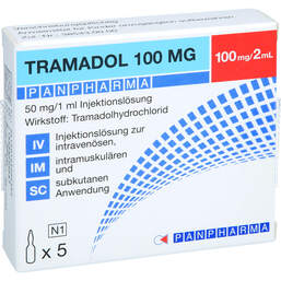 Abbildung: Tramadol Panpharma 100 mg / 2 ml Injektionslösung 5X2 ml, Injektionslösung PZN 16200439