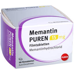 Abbildung: Memantin Puren 15 mg Filmtabletten 98 St, Filmtabletten PZN 16201203