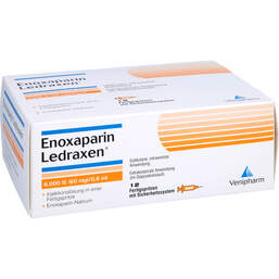 Abbildung: Enoxaparin Ledraxen 6.000 I.E. 60mg / 0,6ml F.Sp. 12 St, Injektionslösung in einer Fertigspritze PZN 16203171