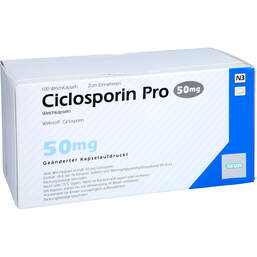 Abbildung: Ciclosporin Pro 50 mg Weichkapseln 100 St, Weichkapseln PZN 16223185