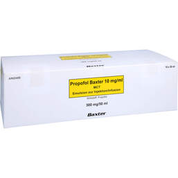Abbildung: Propofol Baxter 10 mg / ml Mct Emul.z.Injektion / Infusion Durchstechflasche 10X50 ml, Emulsion PZN 16225451