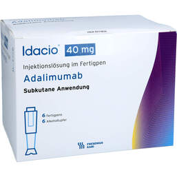 Abbildung: Idacio 40 mg / 0,8 ml Injektion -Lösung im Fertipen 6 St, Injektionslösung PZN 16227728