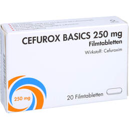 Abbildung: Cefurox Basics 250 mg Filmtabletten Sun 20 St, Filmtabletten PZN 16230498
