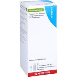 Abbildung: Posaconazol Glenmark 40 mg / ml Suspension zum Einnehmen  105 ml, Suspension zum Einnehmen PZN 16233226