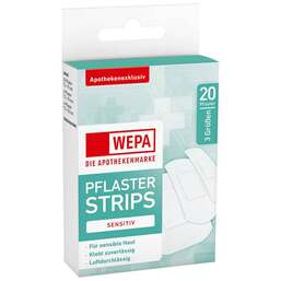 Abbildung: Wepa Pflasterstrips sensitiv 3 Größen 20 St, Pflaster PZN 16233870