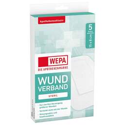 Abbildung: Wepa Wundverband 8x15 cm steril 5 St, Pflaster PZN 16233901