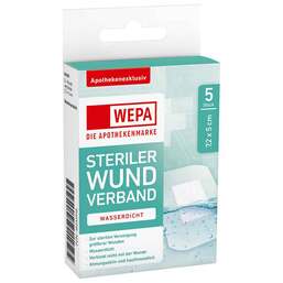 Abbildung: Wepa Wundverband wasserdicht 7,2x5 cm steril 5 St, Pflaster PZN 16233918