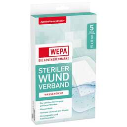 Abbildung: Wepa Wundverband wasserdicht 8x15 cm steril 5 St, Pflaster PZN 16234220
