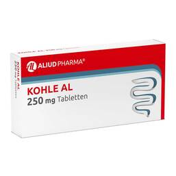 Abbildung: KOHLE AL 250 mg Tabletten Tabletten, 20 St PZN 16240775