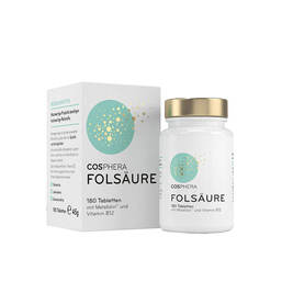 Abbildung: Cosphera Folsäure Tabletten 800 µg Folat mit Vit.B9 Tabletten, 180 St PZN 16242573