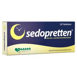Abbildung: Sedopretten 50 mg Tabletten 20 St, Tabletten PZN 16245175