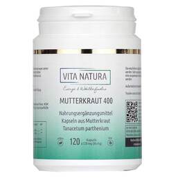 Abbildung: Mutterkraut 400 mg Vegi-Kapseln 120 St, Kapseln PZN 16258255