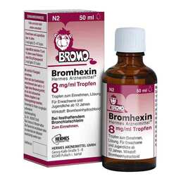 Abbildung: Bromhexin HERMES Arzneimittel® 8 mg/ml Tropfen 50 ml, Tropfen zum Einnehmen PZN 16260536