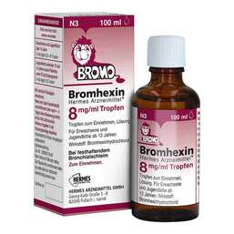 Abbildung: Bromhexin HERMES Arzneimittel® 8 mg/ml Tropfen 100 ml, Tropfen zum Einnehmen PZN 16260565