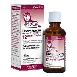 Abbildung: Bromhexin HERMES Arzneimittel® 12 mg/ml Tropfen 100 ml, Tropfen zum Einnehmen PZN 16260594