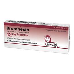 Abbildung: Bromhexin HERMES Arzneimittel® 12 mg Tabletten 50 St, Tabletten PZN 16260619