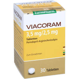 Abbildung: Viacoram 3,5 mg / 2,5 mg Tabletten 30 St, Tabletten PZN 16260766