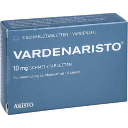 Abbildung: Vardenaristo 10 mg Schmelztabletten 8 St, Schmelztabletten PZN 16261381