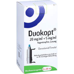 Abbildung: Duokopt 20 mg / ml + 5 mg / ml Augentropfen 2X10 ml, Augentropfen PZN 16317070