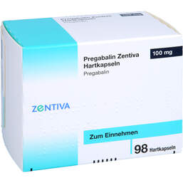 Abbildung: Pregabalin Zentiva 100 mg Hartkapseln 98 St, Hartkapseln PZN 16320853