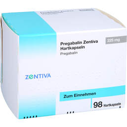 Abbildung: Pregabalin Zentiva 225 mg Hartkapseln 98 St, Hartkapseln PZN 16321002