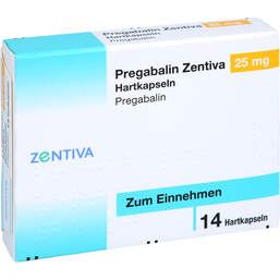 Abbildung: Pregabalin Zentiva 25 mg Hartkapseln 14 St, Hartkapseln PZN 16321060