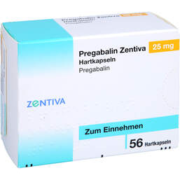 Abbildung: Pregabalin Zentiva 25 mg Hartkapseln 56 St, Hartkapseln PZN 16321108