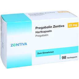 Abbildung: Pregabalin Zentiva 25 mg Hartkapseln 98 St, Hartkapseln PZN 16321143