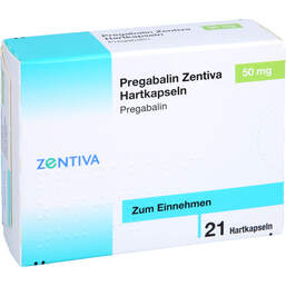 Abbildung: Pregabalin Zentiva 50 mg Hartkapseln 21 St, Hartkapseln PZN 16321189