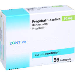 Abbildung: Pregabalin Zentiva 50 mg Hartkapseln 56 St, Hartkapseln PZN 16321195