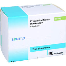 Abbildung: Pregabalin Zentiva 50 mg Hartkapseln 98 St, Hartkapseln PZN 16321226