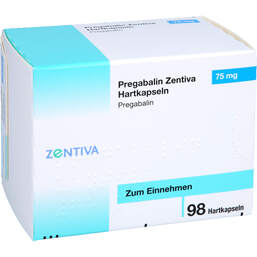 Abbildung: Pregabalin Zentiva 75 mg Hartkapseln 98 St, Hartkapseln PZN 16321261
